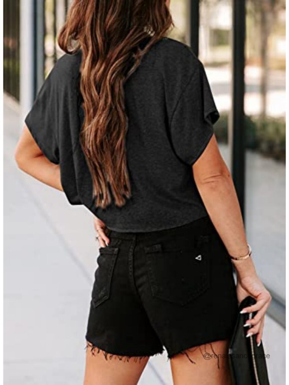 Women's Cropped T-Shirt Short Sleeve Crew Neck Loose Summer Basic Tee